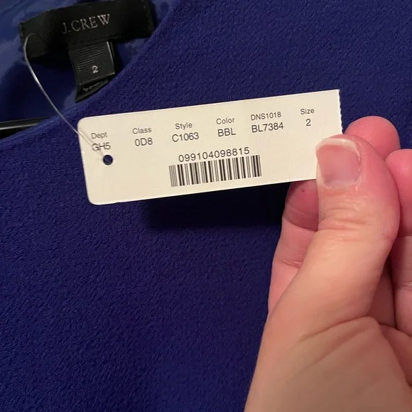 NWT J Crew Double-Faced Wool Royal Blue Crepe Suit Sheath Dress Size 2 - Picture 6 of 10